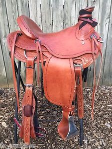 (ON SALE!) 16 1/4" Light Oil Wade Roping/Ranch/Trail/Roper Saddle
