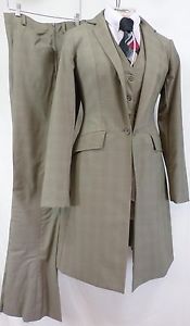 Reed Hill Saddleseat Ld 3p suit Tan Plaid Wool  Blend size 16 - MADE IN USA