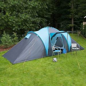 skandika Hammerfest 6 Person/Man Family Tent Camping Dome Blue Canopy New