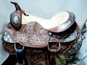 16"western show tack trail pleasure rodeo silver cowboy premium saddle cinch