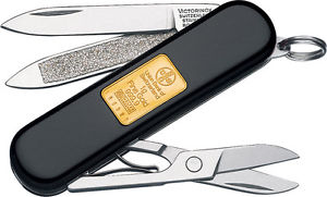 SWISS ARMY VICTORINOX KNIFE CLASSIC VN53013; Gold Ingot - 2 1/4" closed