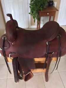 Chris Cox Custom Western Saddle Dark Oil 17" Seat
