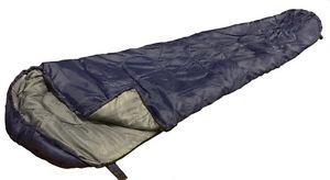 SLEEPING BAG MUMMY Type 8' Foot 20+ Degrees NAVY BLUE - Carrying Bag 3 Pounds