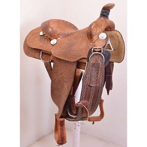 Used 15" Ryon Saddles Handmade Roping Saddle  Code: C15RYONSROPERFT