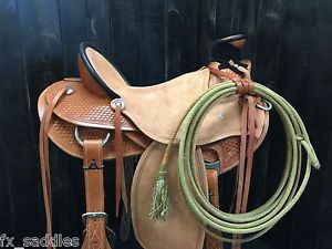 (On Sale!) 16" Wade Roping/Ranch/Trail/Roper/Buckaroo Saddle - Roughout