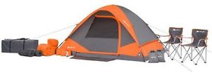 Camping Tent Combo Set Camp Supplies Sleeping Bags Chairs Lantern Sleep Pads Mat
