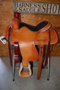 16" G.W. CRATE ROPING RANCH SADDLE CUSTOM HERMAN OAK USA FREE SHIP ROPER TRAIL