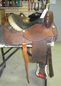 14" USED JUMBO SADDLERY BARREL RACING SADDLE #2 606