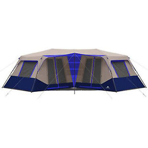 Cabin Tent Instant Camping 10 Person Blue Outdoor Shelter Family Hiking Travel
