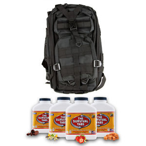 Travel Canvas Backpack Sport & 60-Day Mix Food MREs for Camping School Satchel