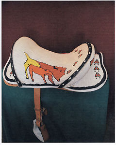Fully beaded white show saddle