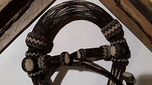 Artisan Custom-made Hitched HorseHair Hackamore (Bosal & Hanger)