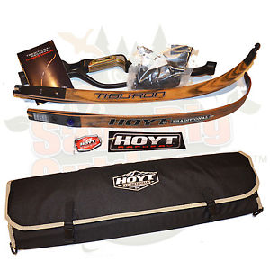 New RH HOYT Archery Black & Maple Tiburon Recurve Bow 62" 40lb - FREE ship