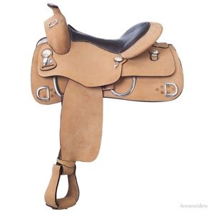 15.5 Inch Western Training Saddle - Roughout Leather - Veri Flex Tree-Royal King