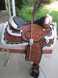 17" NEW DALE CHAVEZ "RIO" SHOW SADDLE - LOADED.   FQHB - With Matching Headstall
