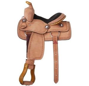 Tough-1 Saddle Western Youth Cowboy Roughout Barbwire Light Oil KS181