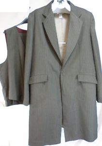 Reed Hill Mens Saddleseat 3 Pc Suit Walnut Pinstripe Polyester size 50 - USA