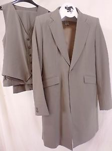 Reed Hill Mens Saddleseat 3 Pc Suit Beige Stretch Wool Blend 36 - USA