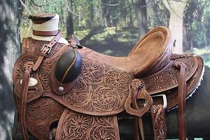 HILASON WESTERN BIG KING SERIES WADE RANCH ROPING COWBOY SADDLE 15", 16" & 17"