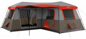 12 Person 3 Room Instant Cabin Tent L-Shaped Camping 6'10" Center Height RED