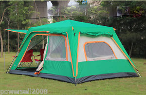 Auto Outdoor Large One rooms A living room 4-8 people Double-layer Camping Tent