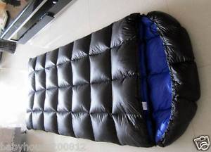 Shiny nylon sleeping bag expedition down sleeping bags 3000g filling wet-look