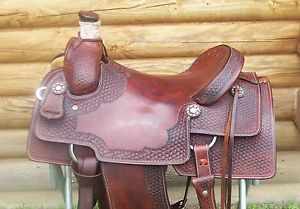 15.5 D.E. Lovedahle Slick seat Ranch Roping roper Saddle also Pleasure and Trail