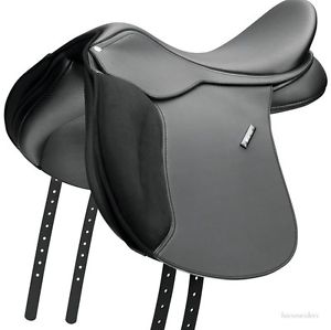 16.5 Inch Wintec 500 WIDE-All Purpose English Saddle-Easy Fit-Flocked-Black
