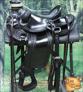 W84AK-F HILASON BIG KING SERIES WESTERN WADE RANCH ROPING COWBOY TRAIL SADDLE 15