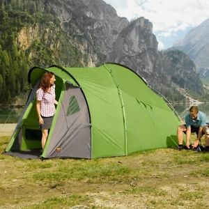 WildCountry Tunnelzelt Etesian 6 Personenzelt Trekkingzelt grün Camping H 195 cm