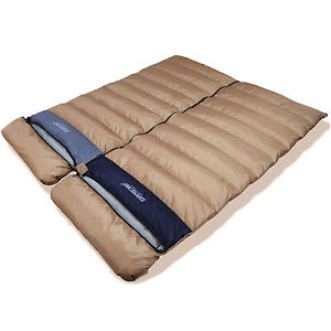 Goose Down Sleeping bag -15 Camping Backpacking Double Couple 2 zip Winter