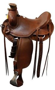 15" Showman Western Roping Saddle Aluminum Stirrups Leather Tread & Buckle Strap