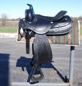4024 New 16" BLACK draft horse western saddle 10" gullet by Frontier -THE BEST