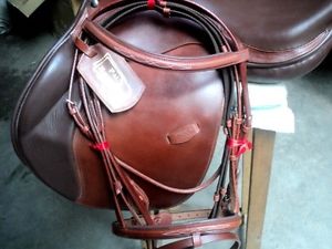 17.5"PAL'Z jumping leather saddle saddle cover leather bridle reins pad free