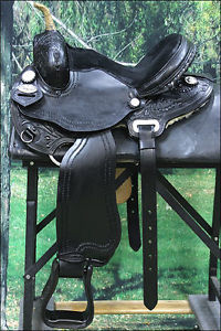 TT205BK2- 15" HILASON FLEX-TREE BARREL RACING TRAIL RIDING WESTERN HORSE SADDLE