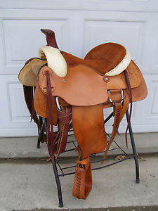 Used American Saddlery Western Roping Saddle 16" seat Full Quarter Horse Bars