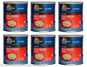 6 Cans -Chicken Cooked- Diced- Mountain House Freeze Dried Emergency Food Supply