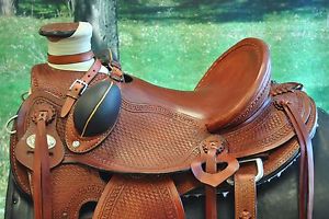 HILASON WESTERN BIG KING SERIES WADE RANCH ROPING COWBOY SADDLE 15", 16" 17"