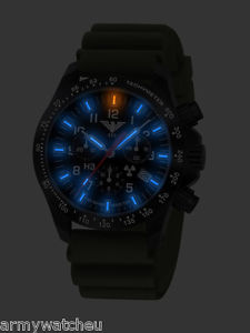 Pilot's Watches Outdoor Chronograph LDR Blue H3 Light Stopwatch Date KHS Germany