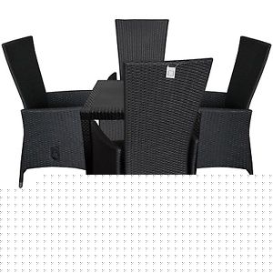 Gartengarnitur Sitzgruppe Rattansessel stufenlos verstellbar 79x79cm - 5tlg.