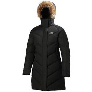 Helly Hansen Womens Aden Down Insulated Water Resistant Parka Coat Black