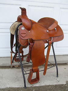 Used Sandstone Western Roping Saddle 16" Seat Full QH Bars