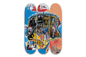 Set of 3 Jean Michel Basquiat skateboards decks supreme hirst murakami kaws
