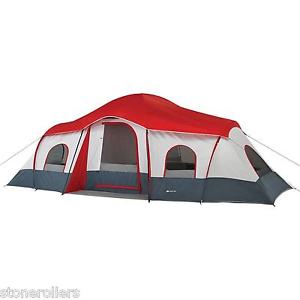 Outdoor Ozark Trail 10 Person 3 room Cabin Tent e Port Large Camping Hunting