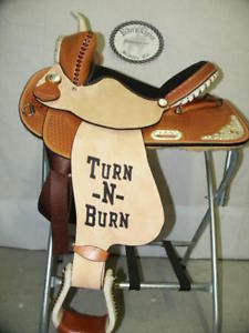 15" GW CRATE BARREL RACING SADDLE CUSTOM ONE OF A KIND FREE SHIP MADE IN ALABAMA