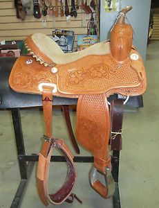 15" NEW ROCKING T TRAIL BARREL RACING WESTERN SADDLE #1 488