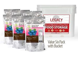 Legacy Premium Foods Freeze Dried Blueberries Fruit Bucket 360 Servings LE7015