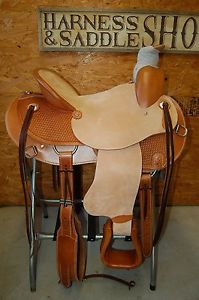 16" G.W. CRATE WADE ROPING SADDLE TRAIL ROPER AMERICAN MADE LEATHER FREE SHIP 17