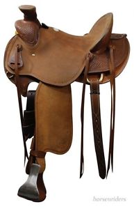Wade Hard Seat Western Ranch Saddle - Rope Saddle - Showman (15",16",17")
