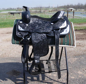 New 15" BLACK draft horse western show saddle 10" gullet by Frontier -THE BEST